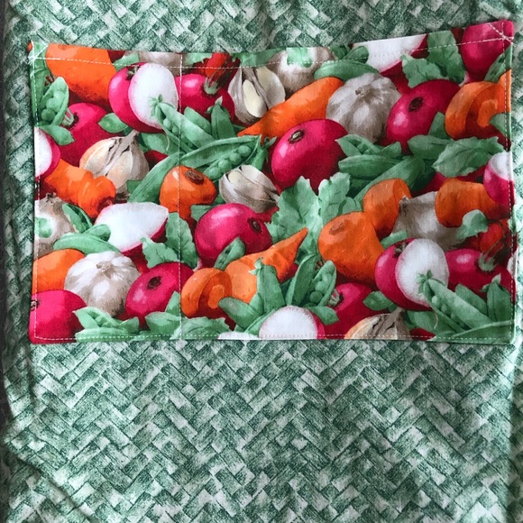 Handmade Patchwork Vegetable Pattern Grocery Tote - Picture 6 of 6
